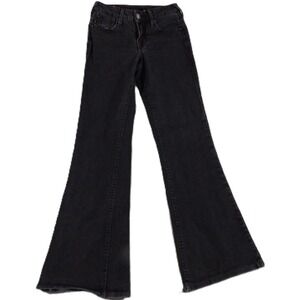 VTG Made USA True Religion Stealth Dana Flare Jeans Women 24 Black Denim Stretch